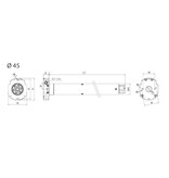 Cherubini Ocean Ø 45 buismotor met noodhandbediening