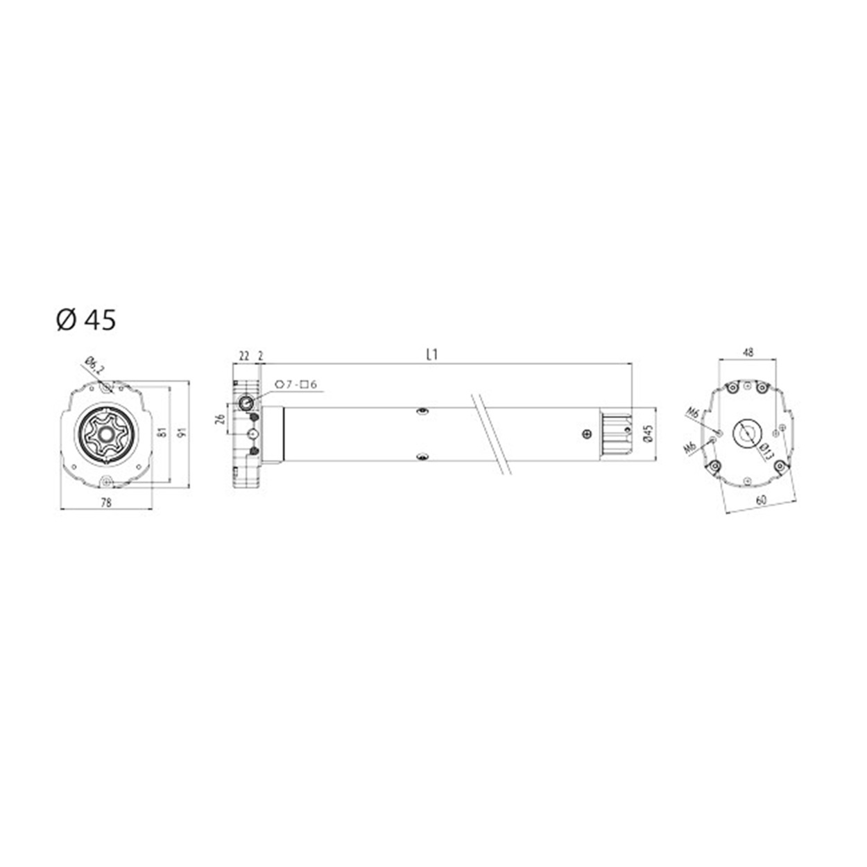 Cherubini Ocean Ø 45 buismotor met noodhandbediening, foto 5 van 6