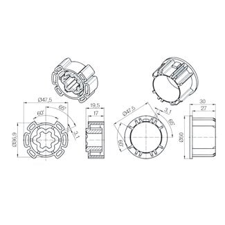 Becker Adaption kit Benthin 52-62 - P series motors