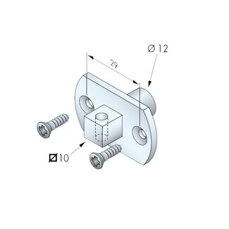 Simu Support de moteur Simu T3.5 pin square 10 to round 12