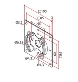 Faac Motorsteun TM2 45 - stalen plaat 100x100