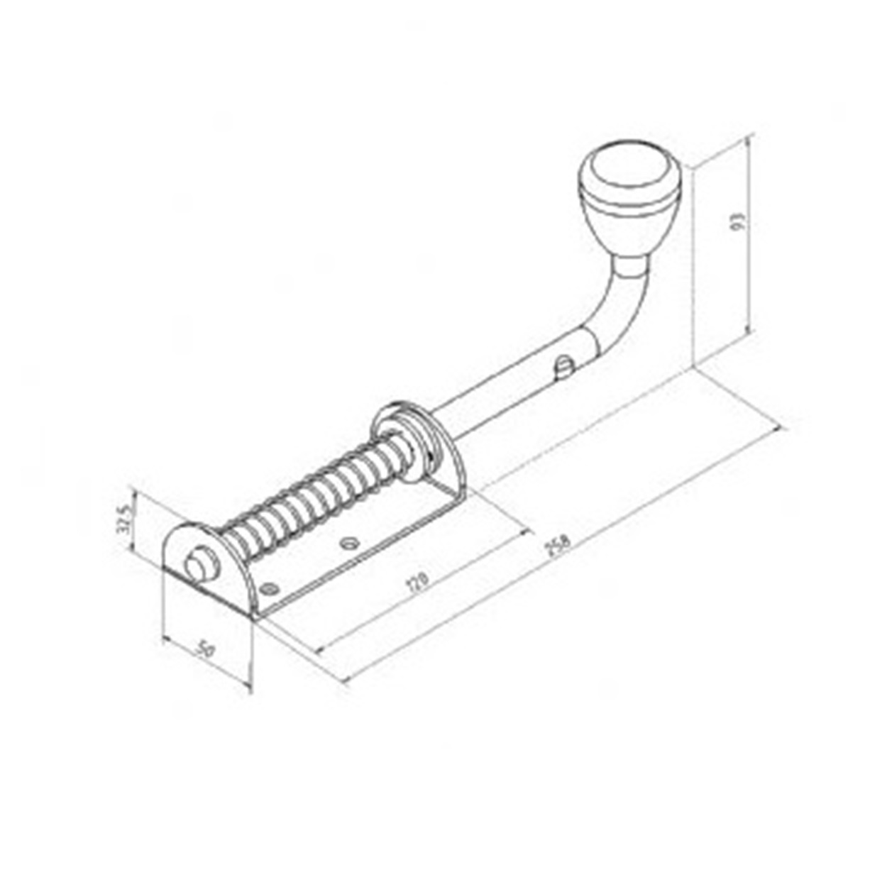 Huismerk Schuifgrendel overheaddeur zwarte knop