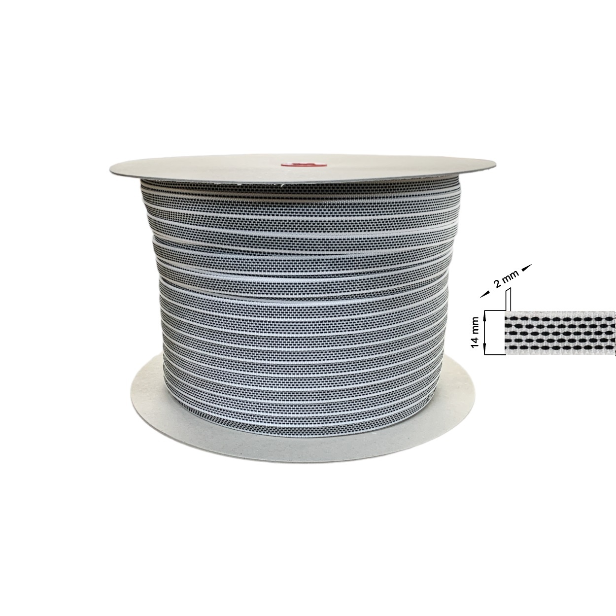 Huismerk Optrekband 14 mm, rol 50 of 500 meter, foto 5 van 5