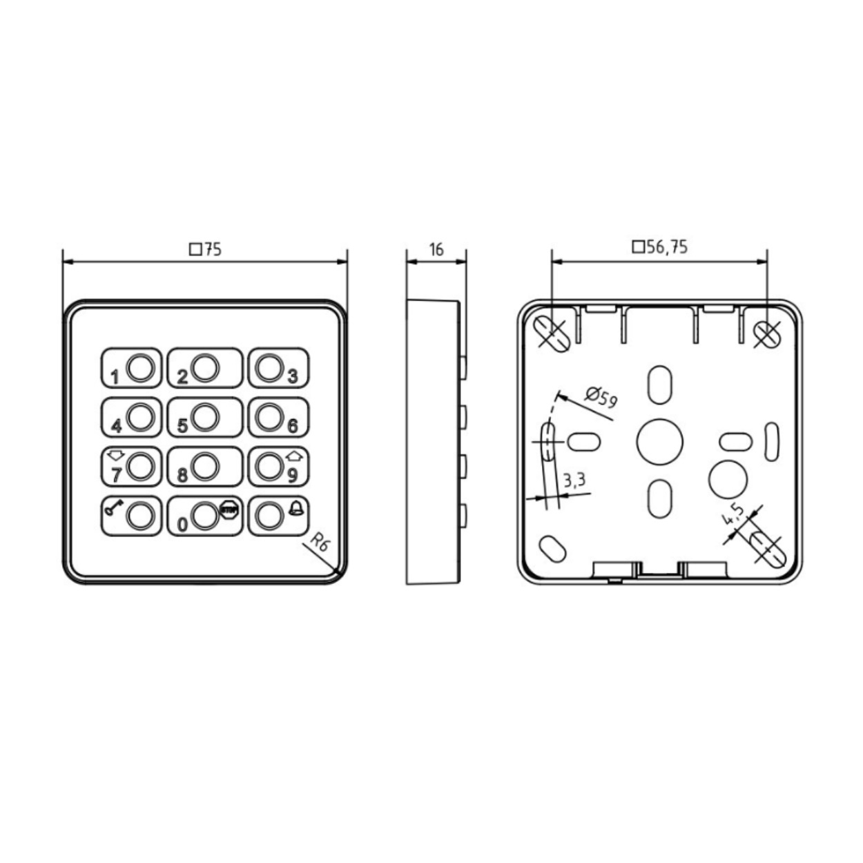 Geba Cody New Quadra-line los codepaneel