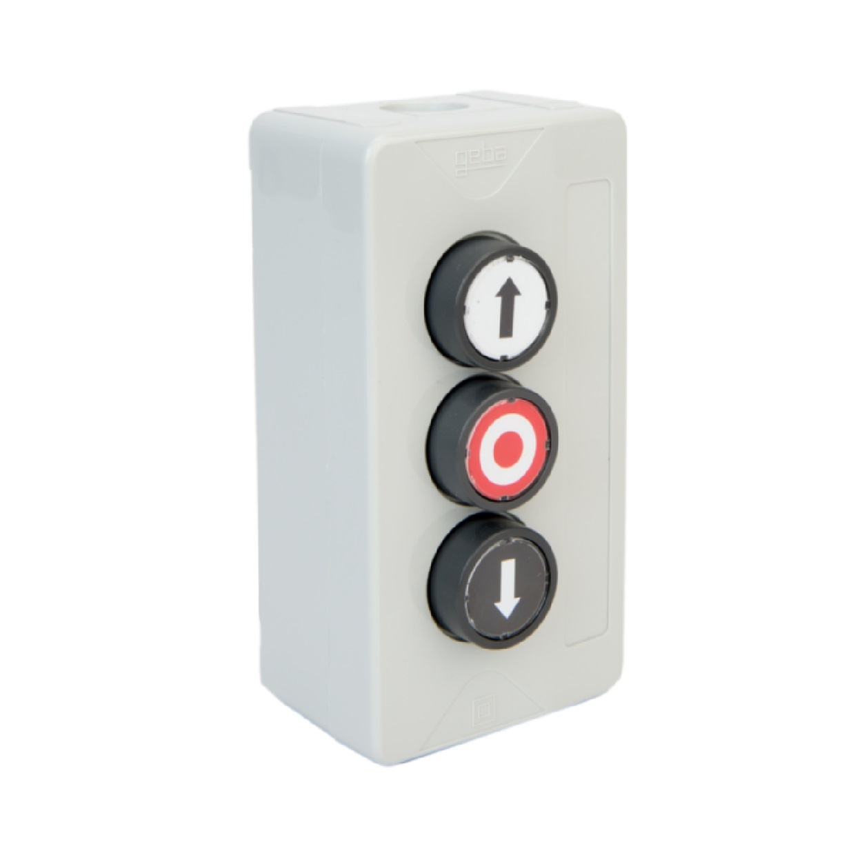 Geba Opbouw drukknop schakelaar op-stop-neer IP65