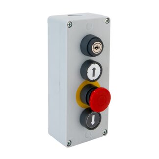 Geba Surface-mounted push-button switch up/(emergency) stop down with key IP65