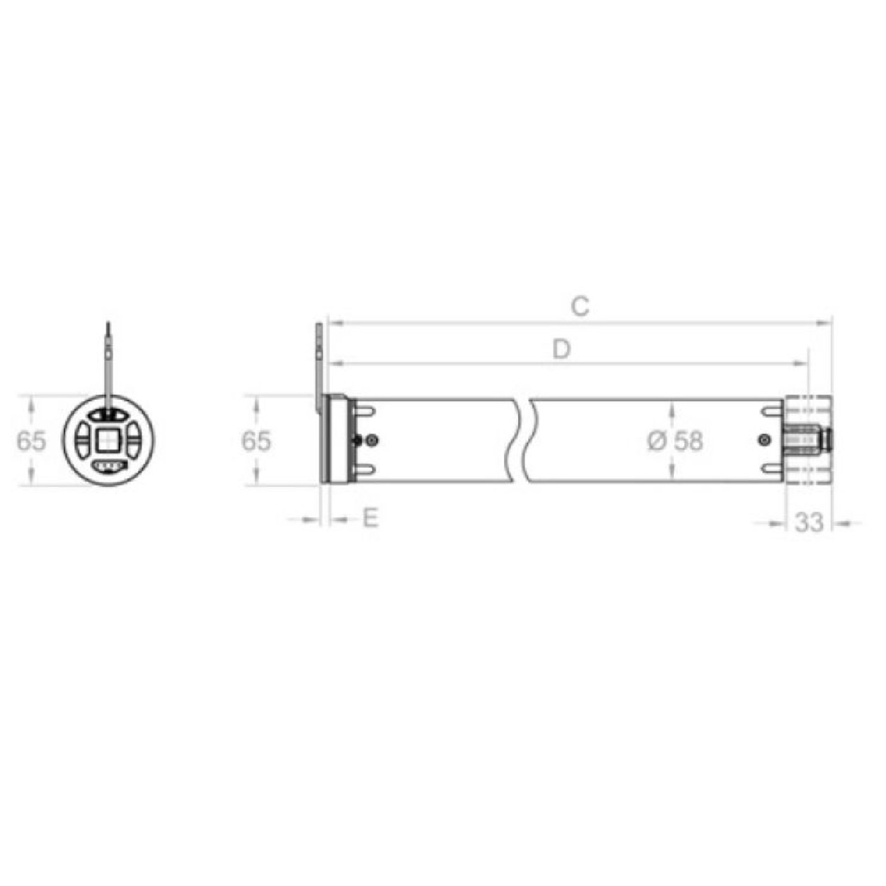 Elero SunTop L-868 RH buismotor, foto 4 van 4