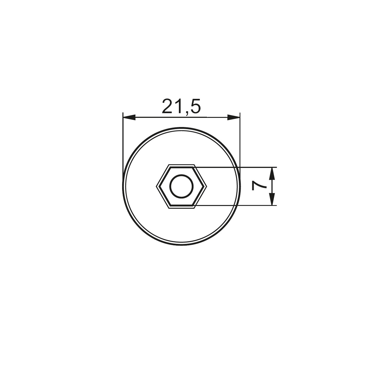 Heroal Koppelstuk 6-kant 7 mm, foto 2 van 2