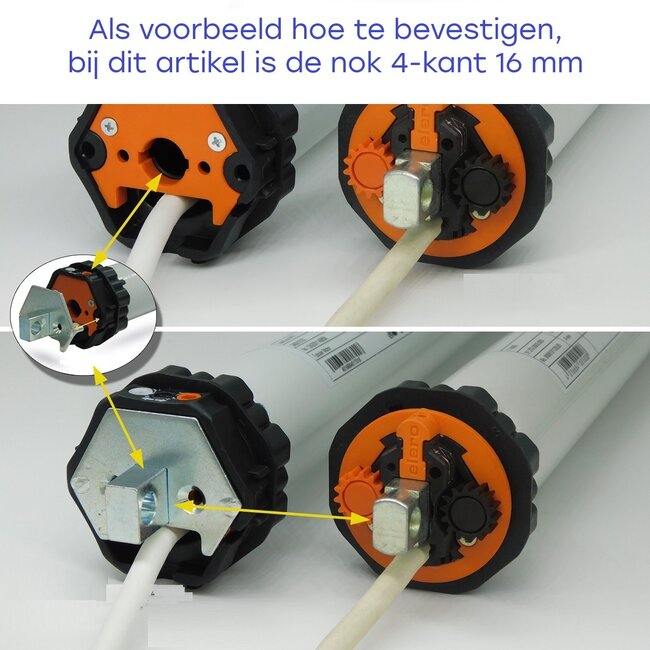 Elero adapterplaat met nok 16x16x12 - Revoline