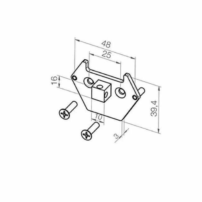 Elero adapterplaat met nok 10x10 - Revoline