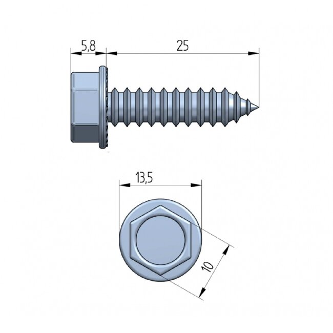 Huismerk Deurparker 6,3x25 mm