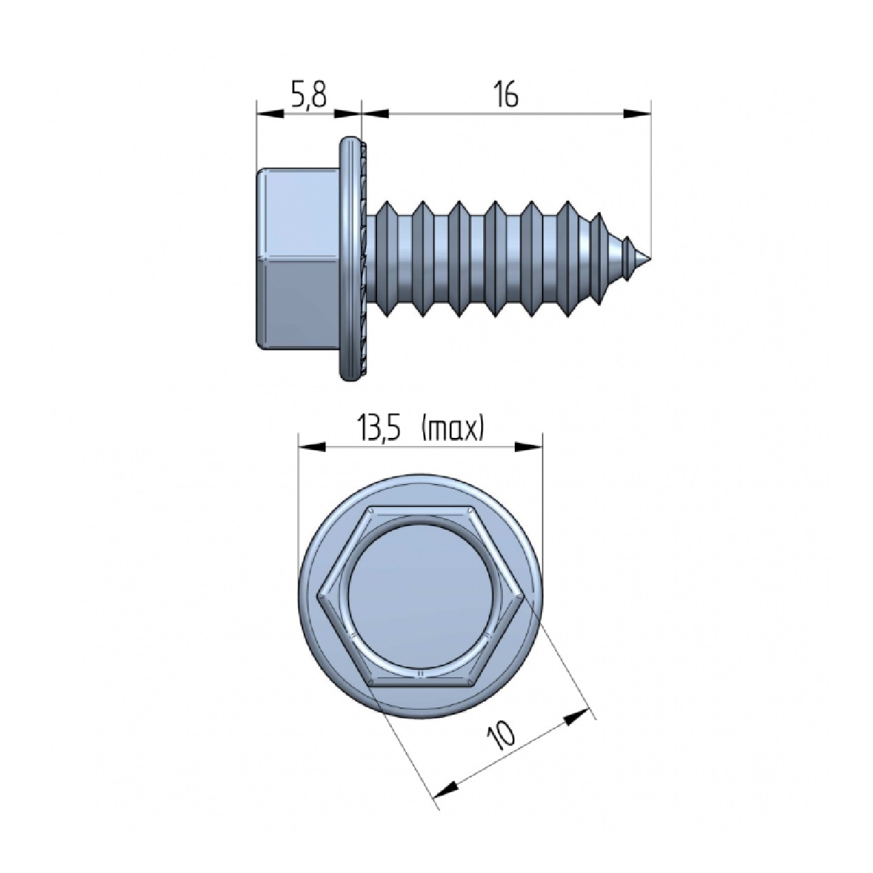 Huismerk Deurparker 6,3x16 mm, foto 2 van 2