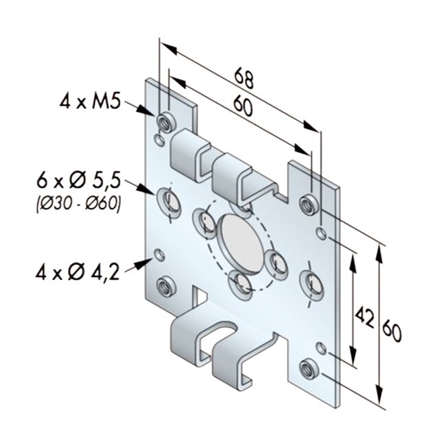 Simu Support moteur de l'obturateur Simu T5 + kit de montage