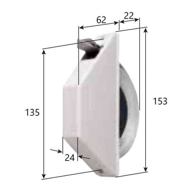 Selve Mini-Gurtwickler mit halbem Einlass für bis zu 5 m Gurt 15 mm