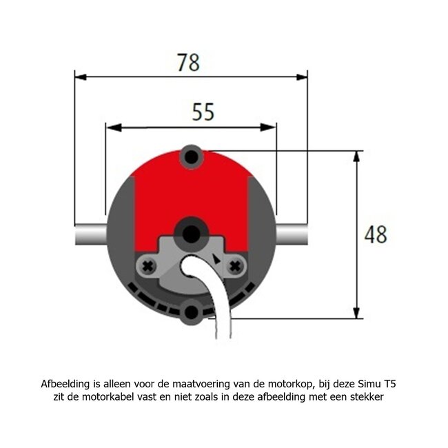 Simu T5 tubular motor - 17 rpm