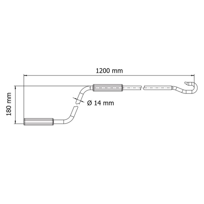 Huismerk Slingerstang 1200 mm