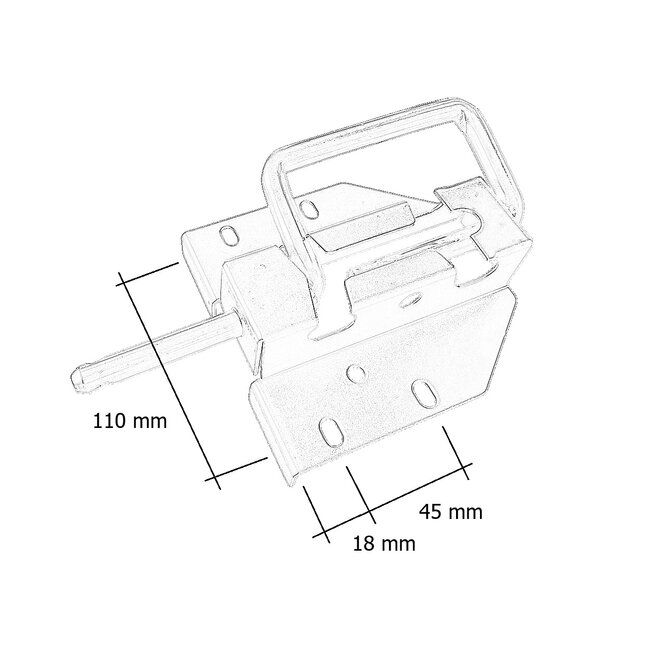 Huismerk Schiebebolzen Overheadtor Hub 72 mm,  breite Basis