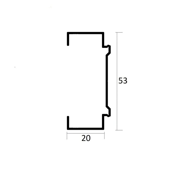 Alutech Spacer profile 20 mm for F-HTF-12 and F-HTF-20 slides