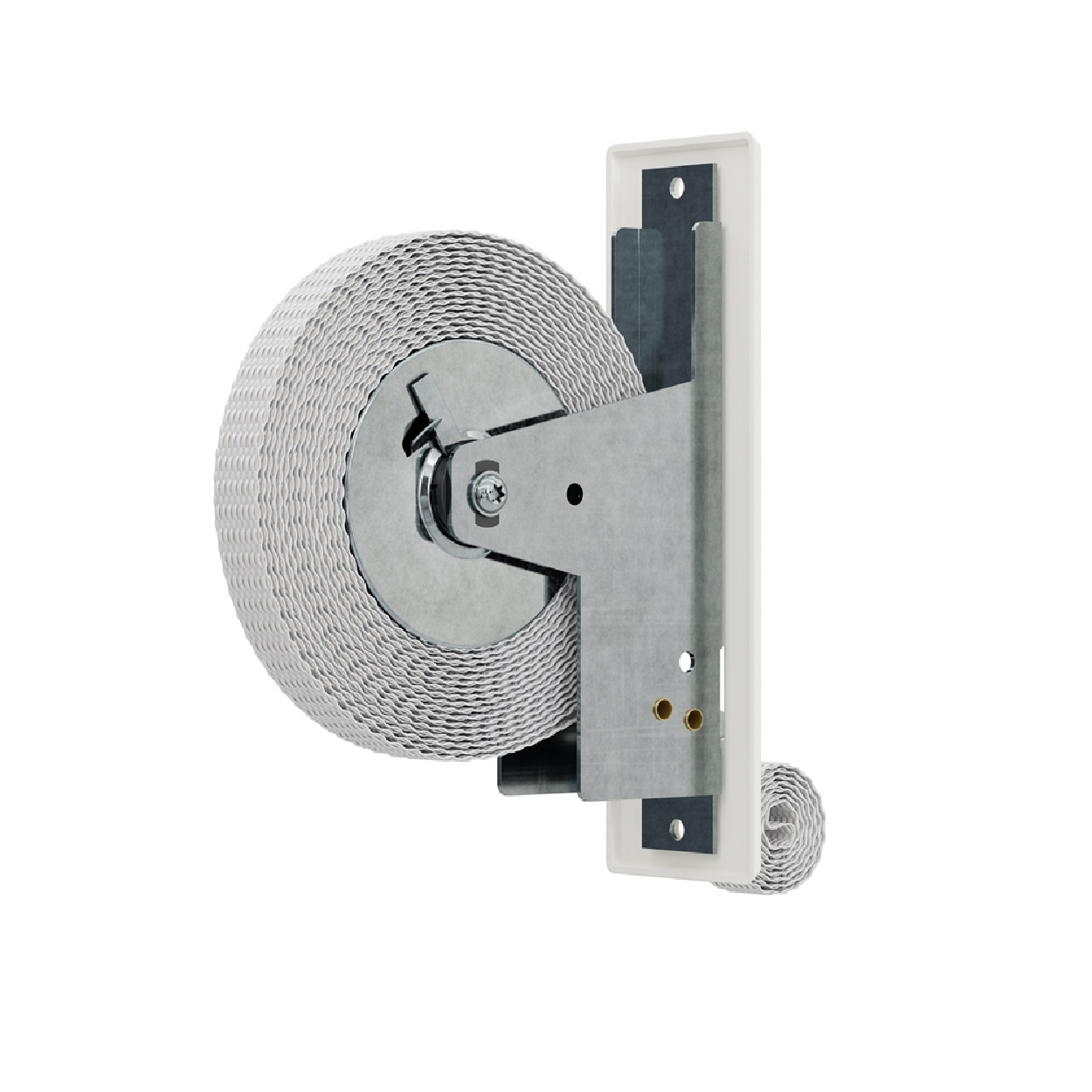 Selve Mini bandopwinder inbouw, 5 mtr, dekplaat 151x45 mm, kleur wit, incl 5 mtr band, foto 4 van 6