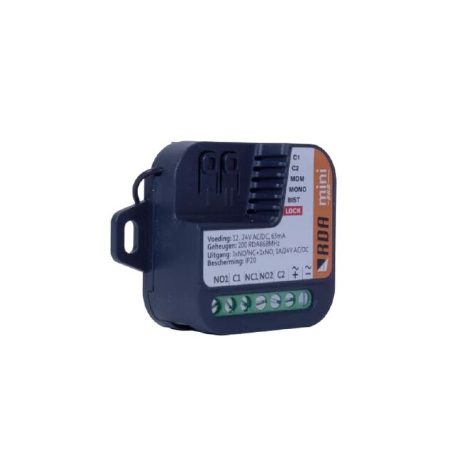 RDA Mini ontvanger 2-kanaals 868 MHz - Keeloq