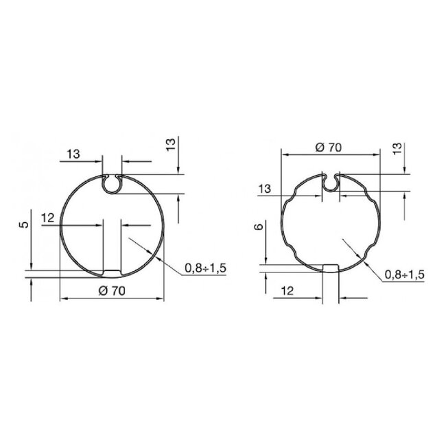 Nice Adaption set M - Ø 70 mm Ogive cloth slot