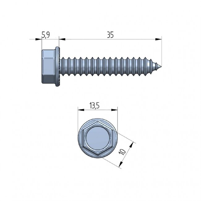 Huismerk Deurparker 6,3x35 mm