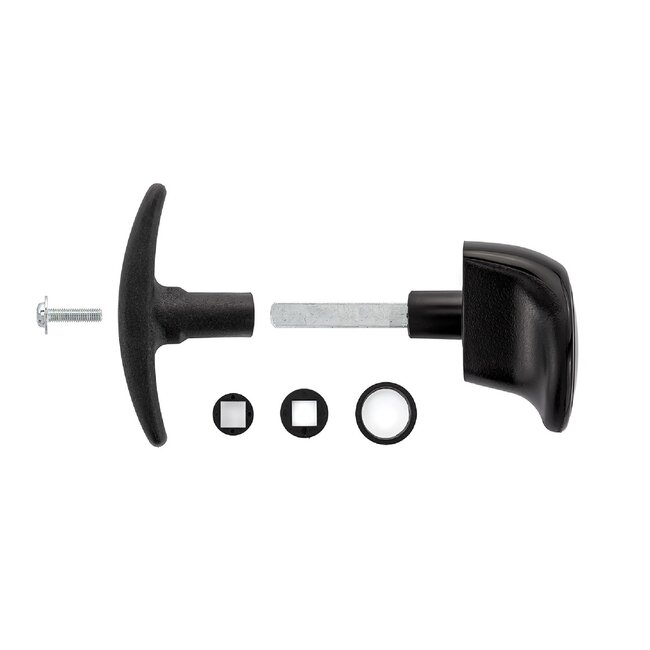 Hörmann Kit de poignées de porte noir, longueur de tige : 73,5 mm