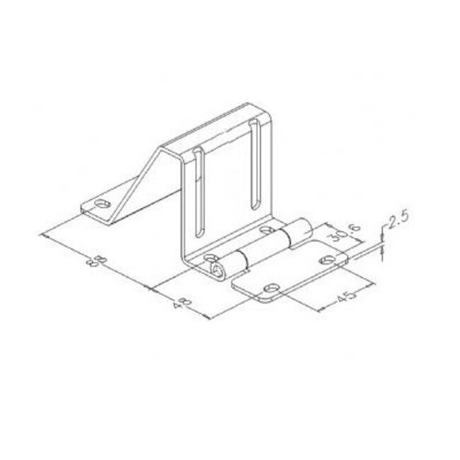 Huismerk Side hinge 155x60 standard