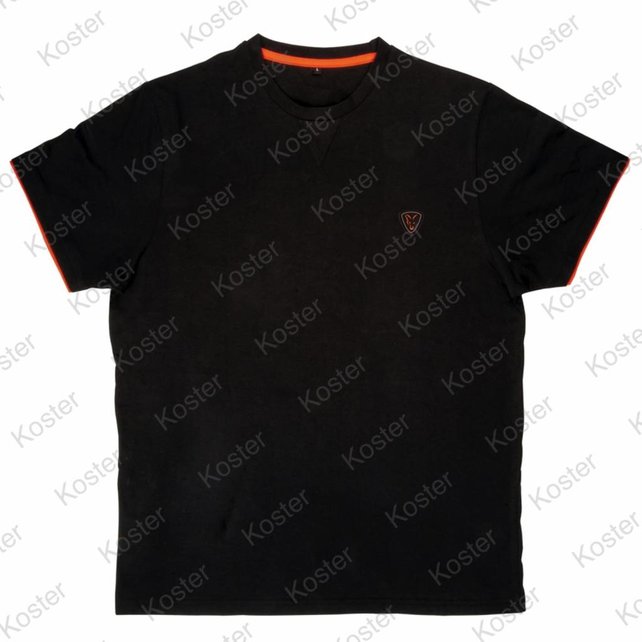 Black Orange Brushed Cotton T Shirt Maat S