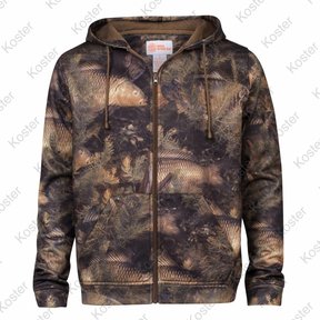 Fishouflage Thermal Hooded Full Zip Fleece Jacket Large