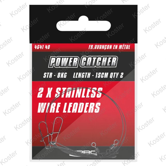 PowerCatcher Wire Leaders 40cm. 2 St.(Staaldraad) PowerCatcher Wire Leaders 40cm. 2 St.(Staaldraad)