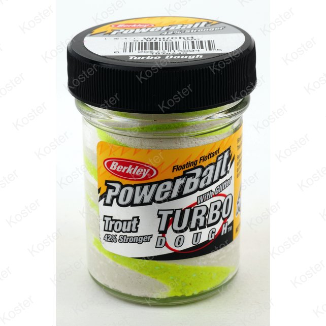 PowerBait Glitter Turbo Dough White/Chartreuse
