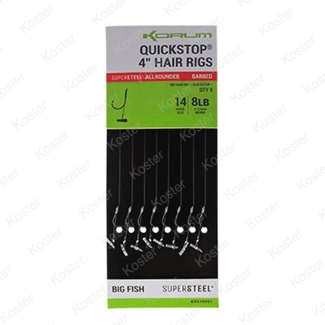 Supersteel Quickstop Hair Rigs 4"- 10.16cm