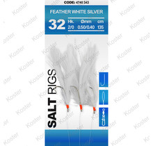 Salt Rig Feather White Silver 2/0 6H