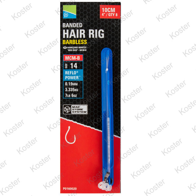 MCM-B Mag Store Banded Hair 4" Rigs (Barbless)