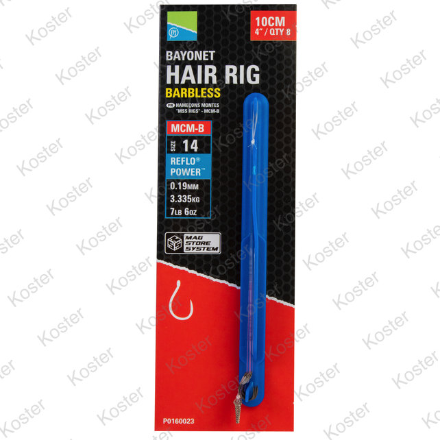 MCM-B Mag Store Bayonet Hair 4" Rigs (Barbless)