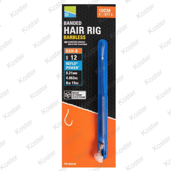 Preston Innovations KKM-B Hair Rigs Sin Rebaba – 10 Cm, 8 Unidades, Línea Reflo Power, Ideal Para Pesca Con Boilies