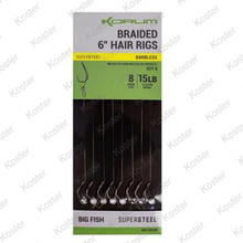 Braided Hair Rigs - Barbless 6"