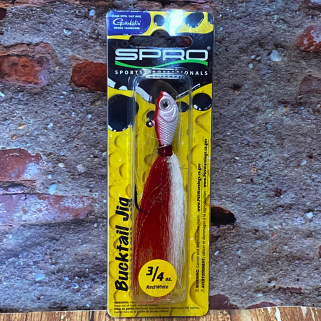 Bucktail Jig Red White 3/4