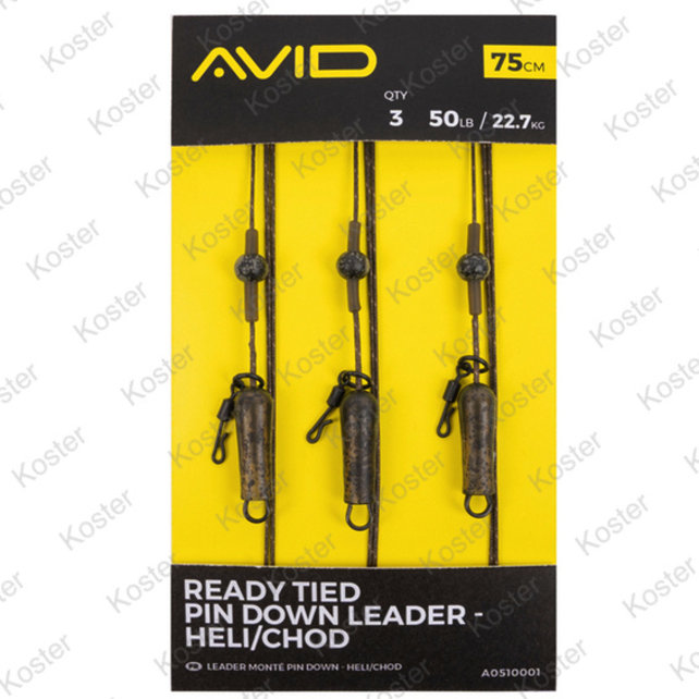 Ready Tied Pin Down Leader- Heli/Chod
