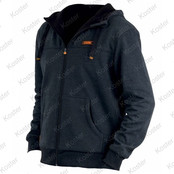 Heavy Hoody Lined Black Marl Maat S