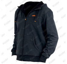 Heavy Hoody Lined Black Marl Maat S