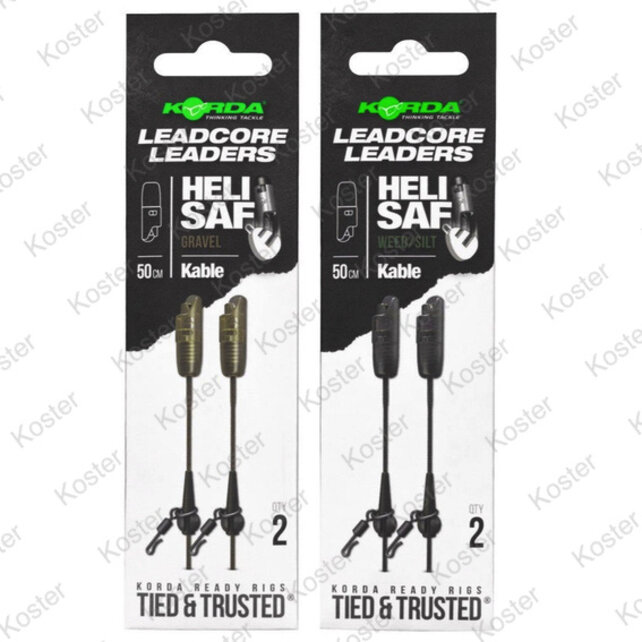 Kable Leadcore Leaders Heli Safe - Weed/Silt