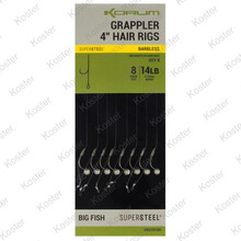 Grappler Hair Rigs 4" Barbless