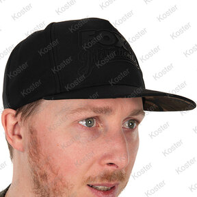 Flat-Peak Snapback Hat - Black/Camo