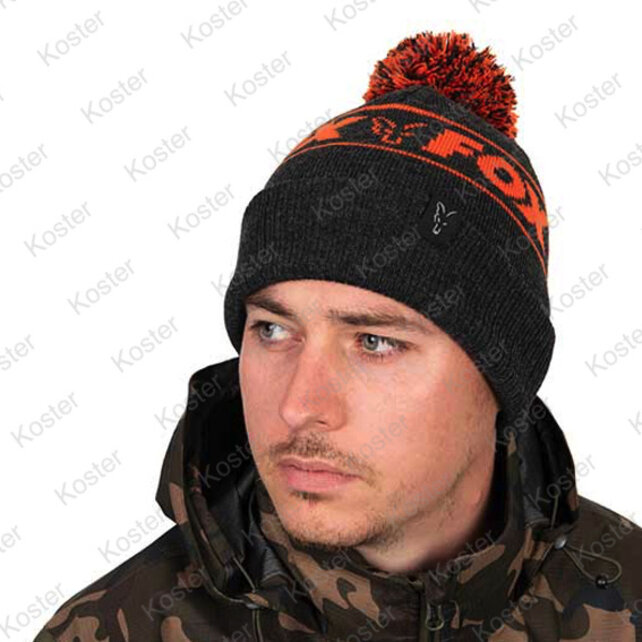 Collection Bobble Hat Black/Orange