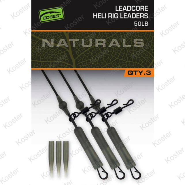 Edges Naturals Leadcore Heli Rig Leaders - 50LB Edges Naturals Leadcore Heli Rig Leaders - 50LB