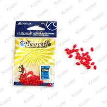 Surfcasting Beads Ellipse 3X4mm 0.8 Red 25 Pcs.