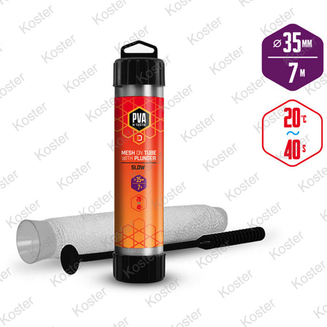 Pva N’Tastic Mesh On Tube Tube+Plunger 7M-35mm 35mm (Wide) Slow Melting