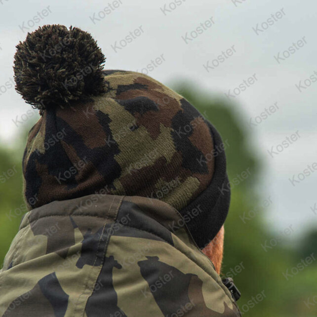 Avid Black And Camo Bobble Hat Avid Black And Camo Bobble Hat